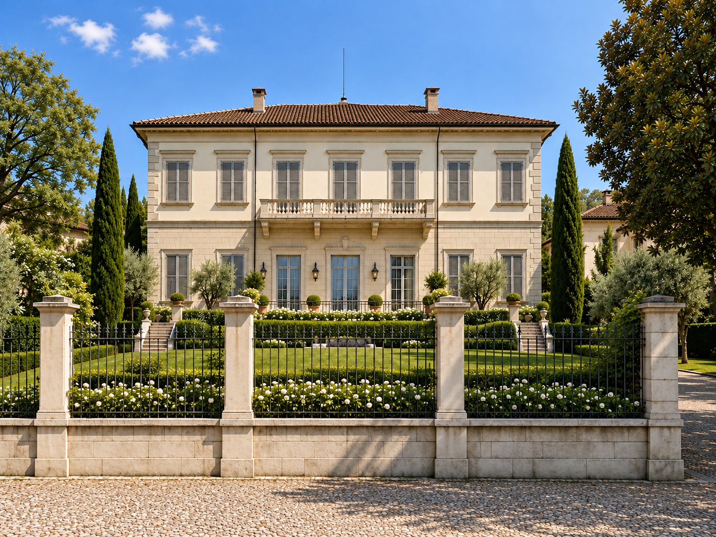 Villa storica con giardino formale nel Nord Italia